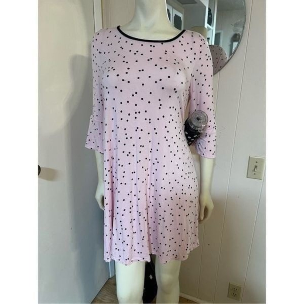 Kate Spade Bundle Pink Polka Dot Nightgown M & Polka Dot Water Bottle 16  ounces